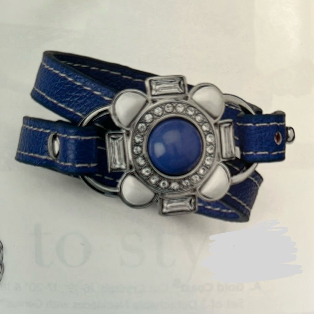 Blue Lia Sophia Wrap Bracelet with Silver Accents